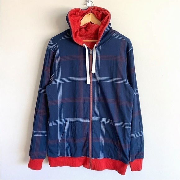 BURTON Reversible Full Zip Sweatshirt Hoodie Mens Size L - Picture 3 of 11